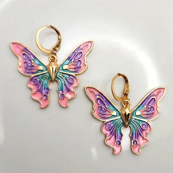 Pastel Butterfly Earrings - Picture 1 of 8